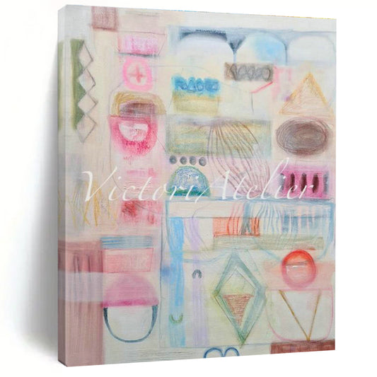 Pink - Toned Geometric Art for Scandinavian - Style Nursery Walls DLZ0091