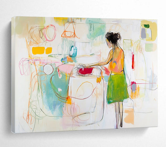 Abstract Figure in Colorful Space Art for Bohemian Café & Art - Inspired Bedroom SC184