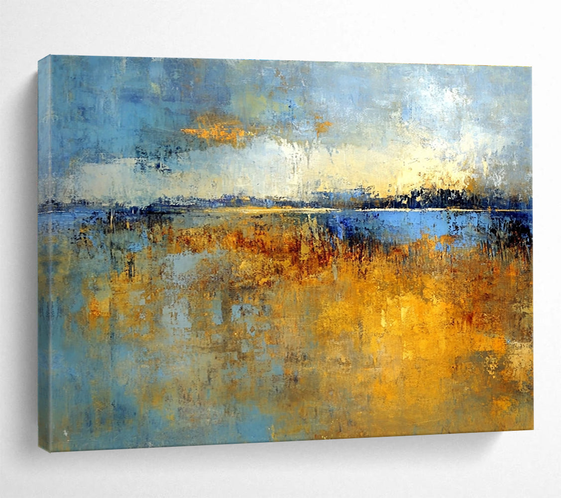 Blue and Gold Marshland Art for Nature - Inspired Office & Lakeside Café SC361
