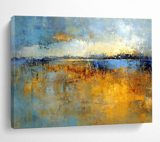Blue and Gold Marshland Art for Nature - Inspired Office & Lakeside Café SC361