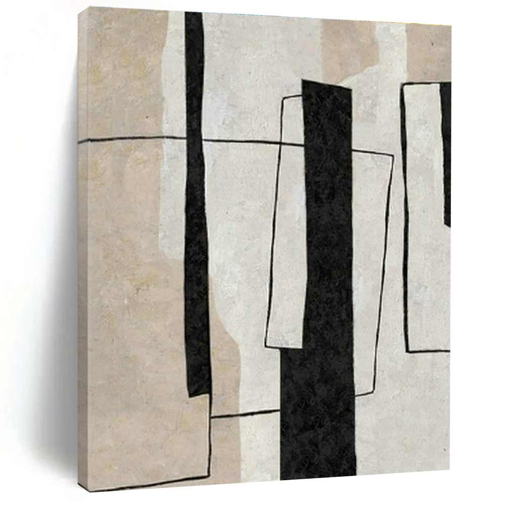 Black - White Geometric Abstract Art for Modern Office & Home Library DLZ2040