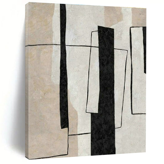 Black - White Geometric Abstract Art for Modern Office & Home Library DLZ2040