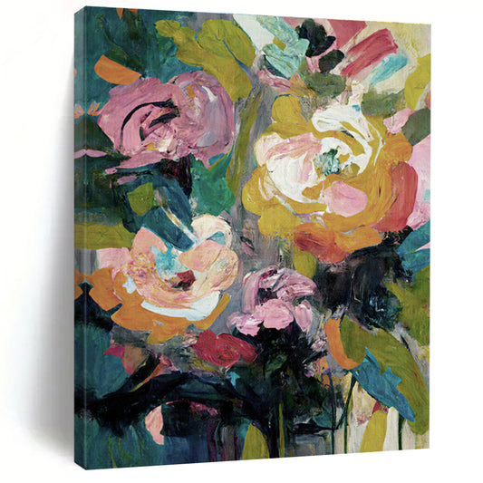 Vibrant Floral Abstract Art for Lively Dining Room & Floral - Centric Retail Store DLZ1362