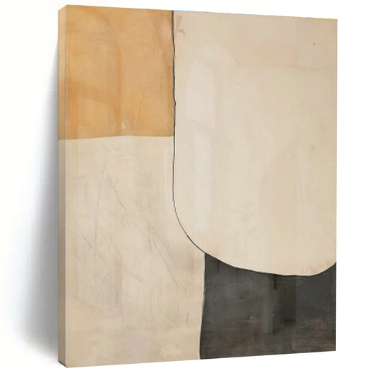 Brown and White Geometric Abstract Art for Modern - Minimalist Office & Sleek Design Studio DLZ0748