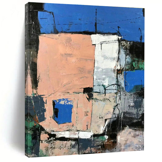 Architectural Color Block Abstract Art for Industrial - Chic Loft & Design - Focused Office DLZ0765