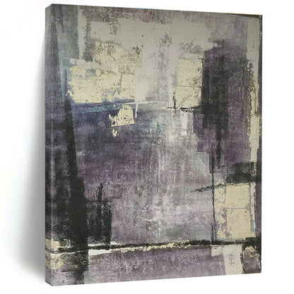 Purple - Gray Textured Abstract Art for Bohemian Home & Art Gallery Pop - Up DLZ1845