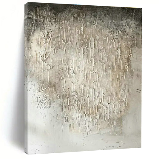 Gray - White Textured Abstract Art for Minimalist Home Office & Contemporary Art Studio DLZ1754