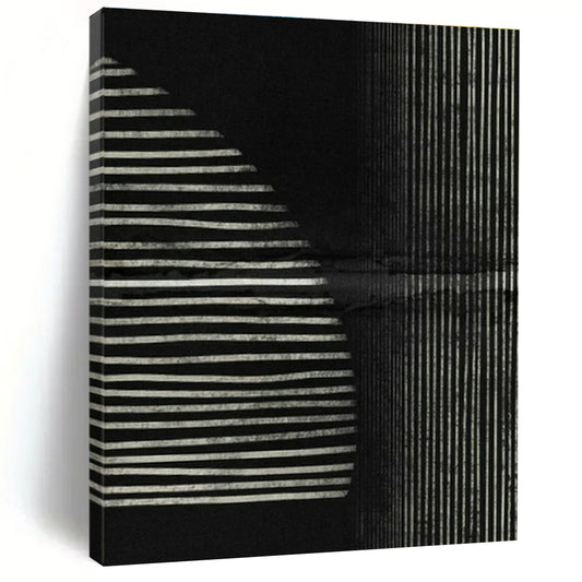 Monochrome Striped Art for Modern Gallery & Night Lounge DLZ1382