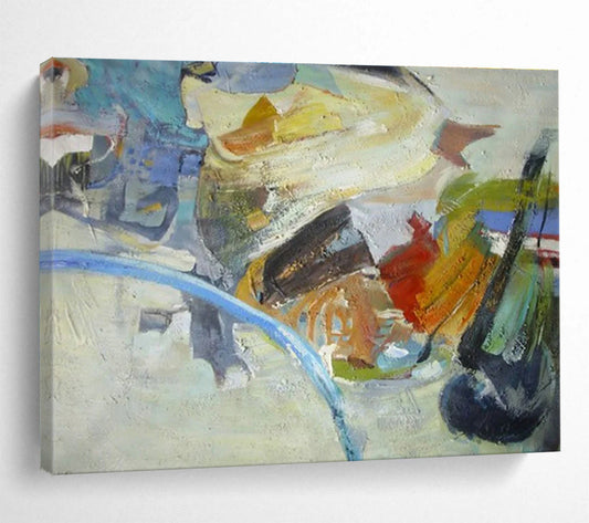 Color Block Abstract Art for Eclectic Home Studio Workspaces DLZ3229