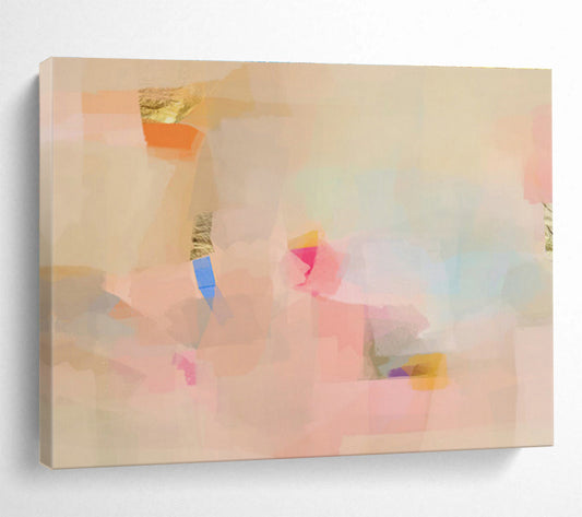 Pink - Brown Patchwork Abstract Art for Elegant Hallways DLZ2417