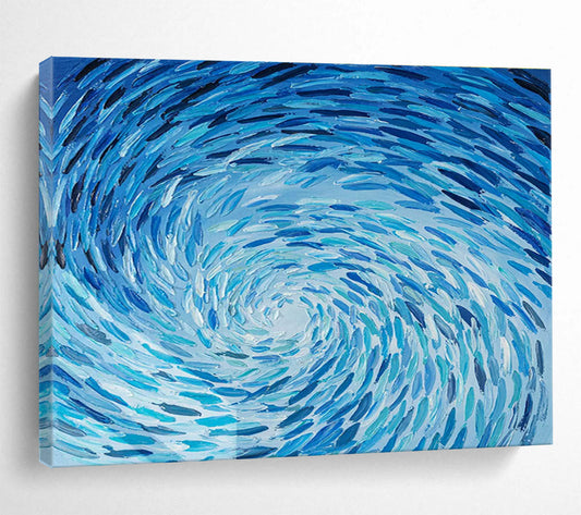 Blue Swirl Abstract Art for Nautical - Themed Restaurant Dining Areas DLZ3173