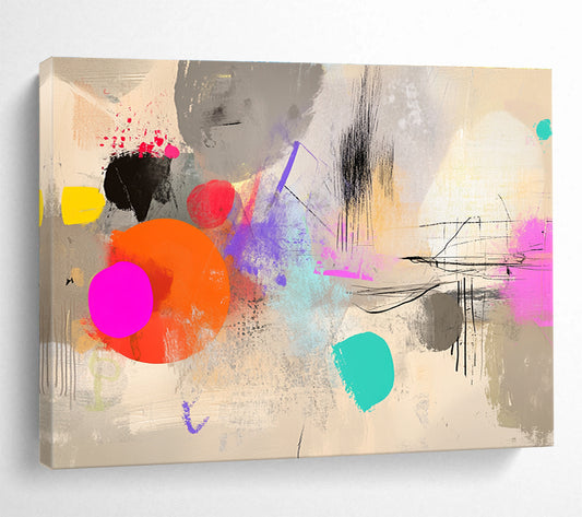 Colorful Abstract Doodles Art for Creative Coworking Space & Playful Café SC042