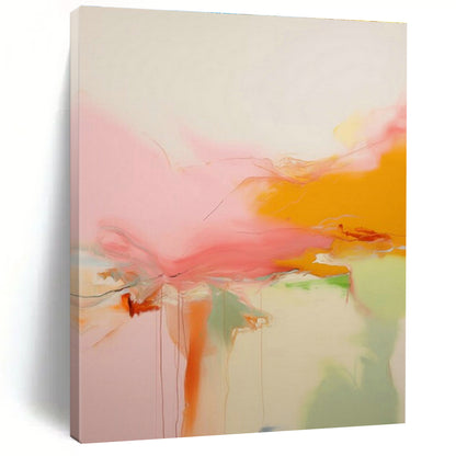 Flowing Pink - Orange Abstract Art for Wedding Venue & Art - Inspired Home DLZ2085