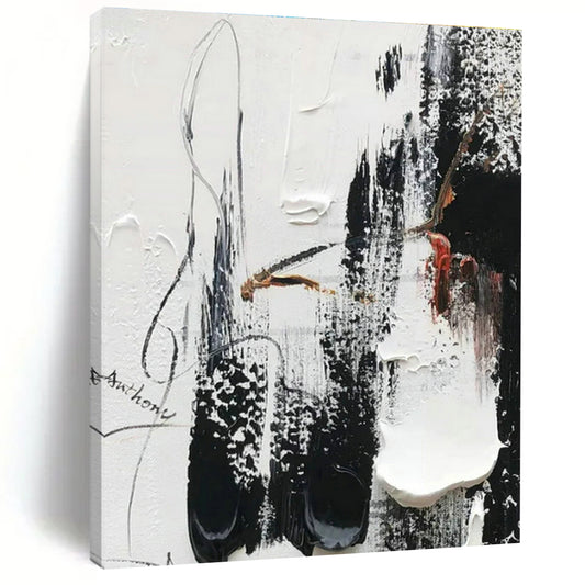 Black - White - Red Abstract Art for Rock Music Venue & Edgy Studio DLZ1692