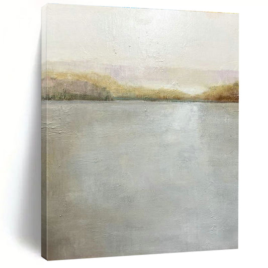 Serene Lake View Art for Lakeside Retreat Lobby & Minimalist Bedroom DLZ2211