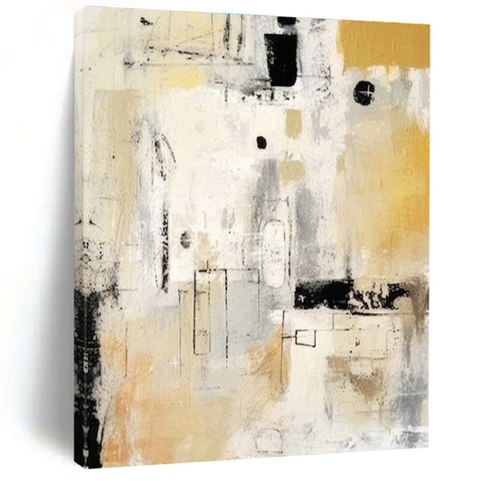 Yellow - Gray Abstract Art for Contemporary Café & Art - Lovers’ Studio DLZ1932
