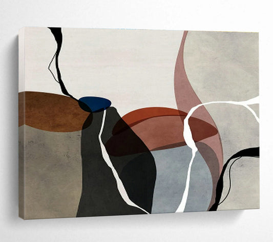 Curved Line Geometric Abstract Art for Artistic Studio DLZ2742
