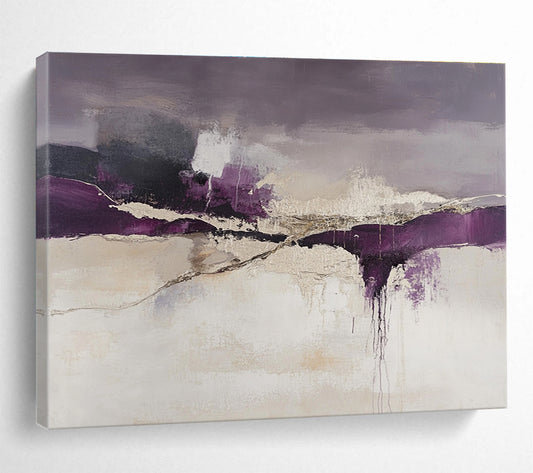 Purple and Gray Abstract Art for Modern Bedroom & Artistic Lounge SC316