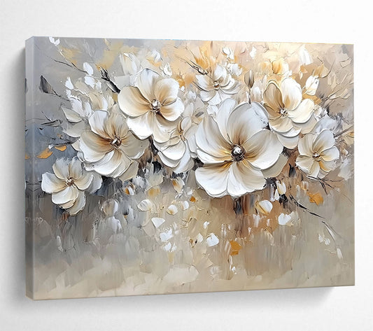 Cream - Colored Floral Bouquet Art for Wedding Venue & Elegant Living Room SC001