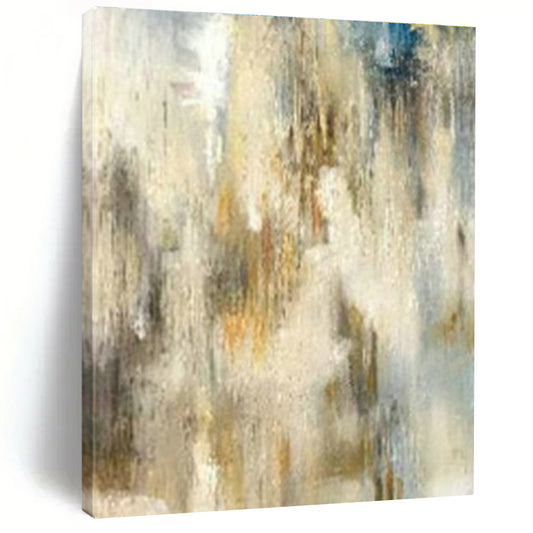 Gray - White - Gold Abstract Art for Luxury Hotel Lobby & Contemporary Art Gallery DLZ1900