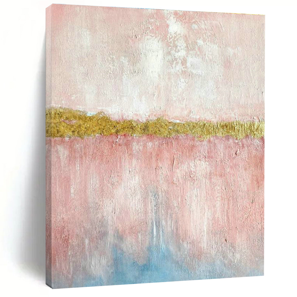 Pink - Gold - Blue Abstract Art for Bedroom & Entryway DLZ0300