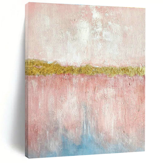 Pink - Gold - Blue Abstract Art for Bedroom & Entryway DLZ0300