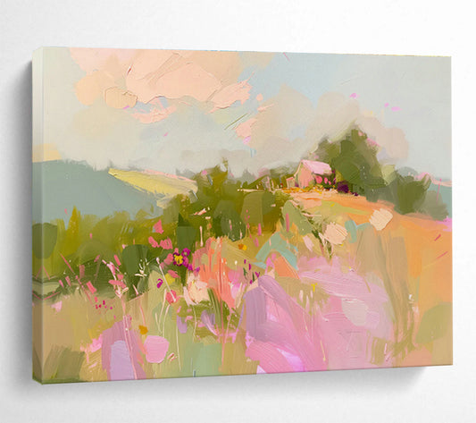 Pastoral Landscape Abstract Art for Countryside Bed and Breakfast Dining Rooms DLZ2592