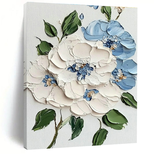 Blue and White Flower Art for Coastal Bedroom & Nautical - Themed Café DLZ1394