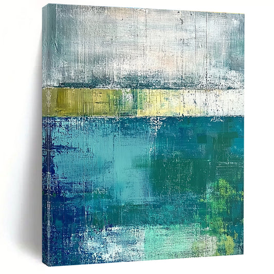 Blue and Green Abstract Layers for Coastal Home Living Room & Modern Office Break Area STSC420