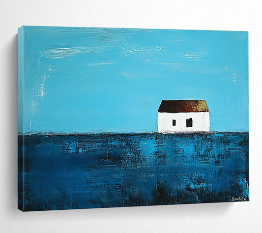 Serene Minimalist House Art for Coastal Cottage & Scandinavian Home SC553