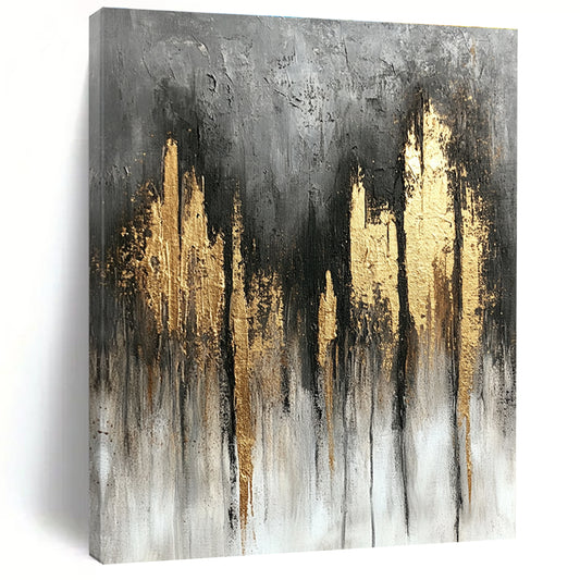 Grey and Gold Abstract Cityscape for Luxury Penthouse Living Room & High - End Hotel Lobby STSC393