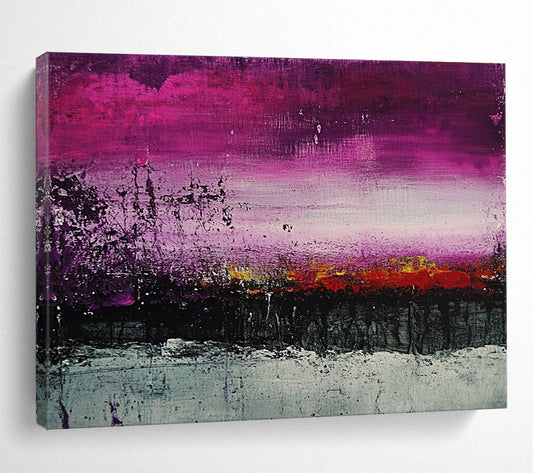 Purple Sunset Abstract Art for Bohemian Bedroom & Rooftop Lounge SC341