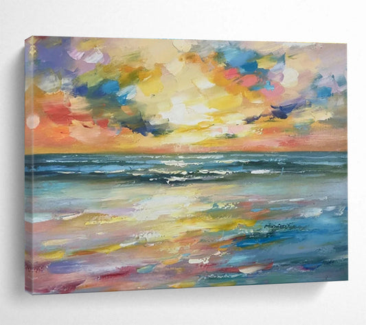 Gorgeous Sea View Oil Painting for Luxury Beach House Living Rooms DLZ2501