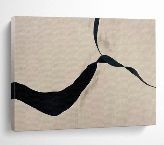 Black Ribbon - like Abstract Art for Contemporary Hallway Displays DLZ2529