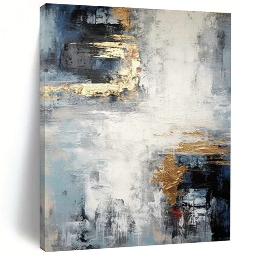 Blue - Gold Abstract Painting for Living Room & Dining Room DLZ0366