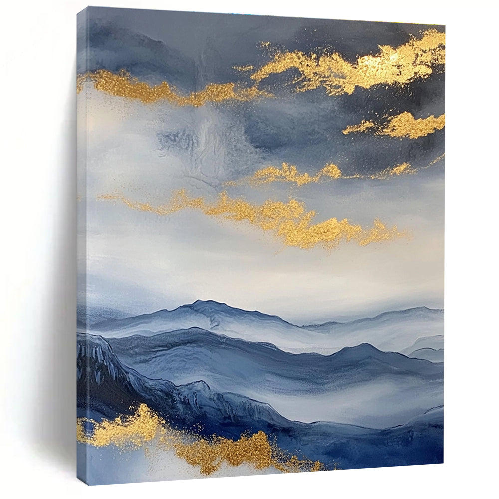 Golden Cloud Mountainscape for Luxury Home Decor & Asian - Inspired Spa STSC279