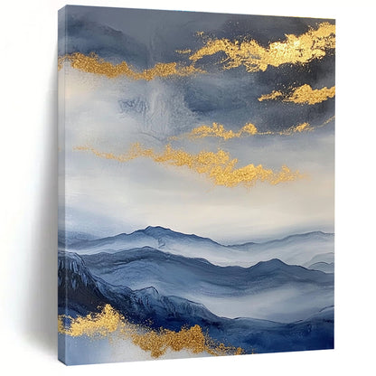 Golden Cloud Mountainscape for Luxury Home Decor & Asian - Inspired Spa STSC279