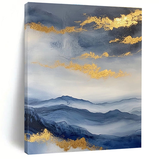 Golden Cloud Mountainscape for Luxury Home Decor & Asian - Inspired Spa STSC279