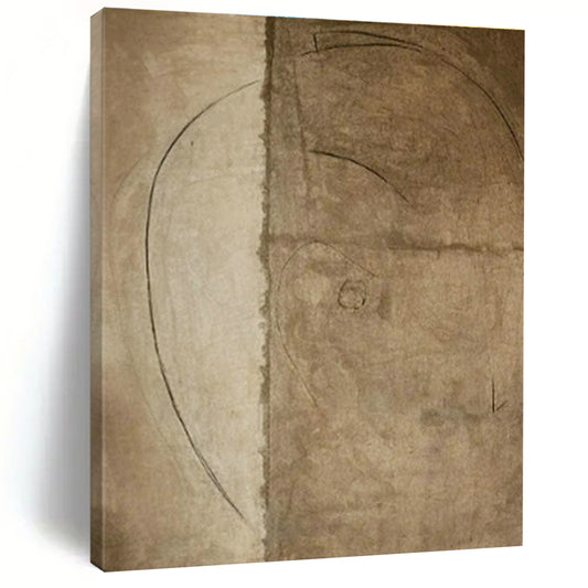 Light Brown Line Art for Minimalist Study & Vintage Bookstore Café DLZ1582