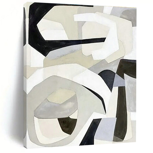 Gray - White Geometric Abstract Art for Minimalist Home & Creative Agency DLZ1148