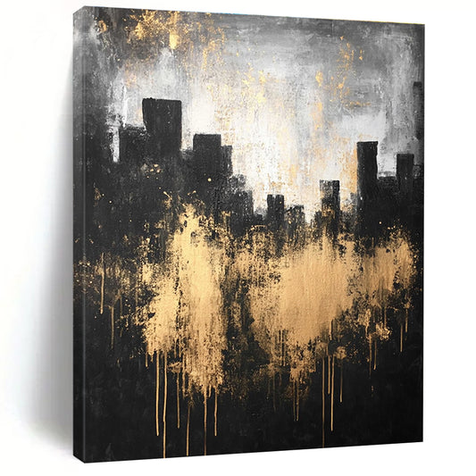Gold - Splattered Cityscape for Sophisticated Dining Room & Art - Centric Lounge STSC216
