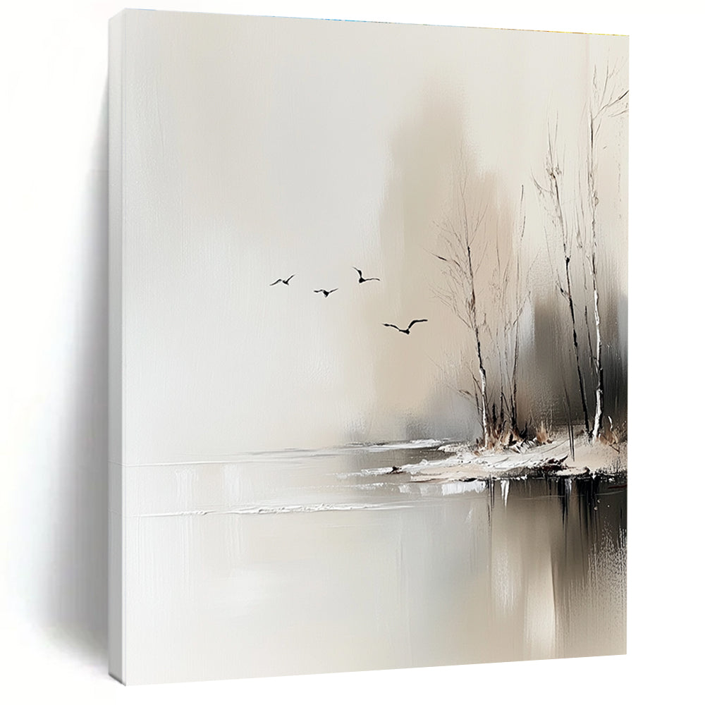 Winter River with Birds for Yoga Studio & Spa STSC105