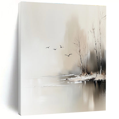 Winter River with Birds for Yoga Studio & Spa STSC105