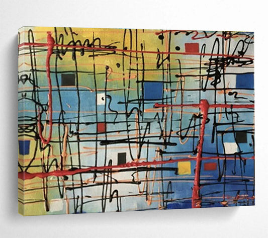 Line and Square Abstract Art for Contemporary Art Gallery Installation Spaces DLZ3226