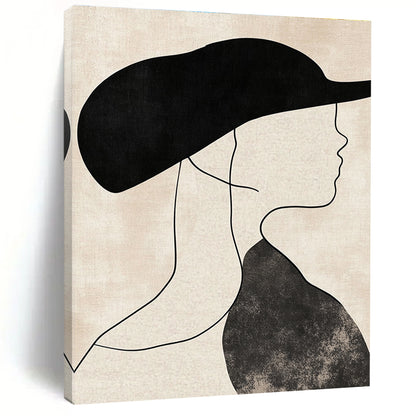 Woman with Black Hat Art for Fashion - Forward Boutique & Art - Decorated Dressing Room STSC1333