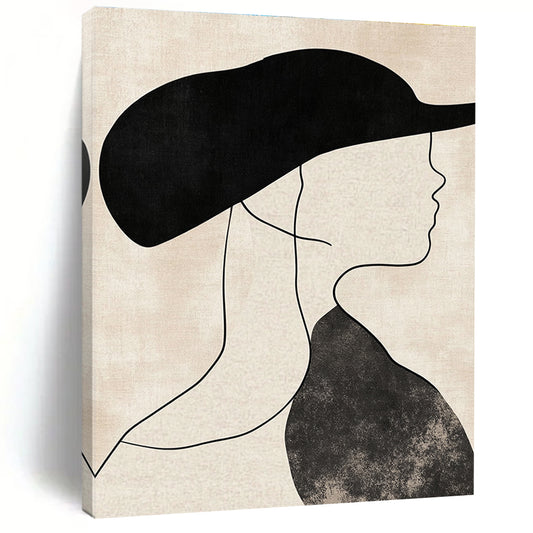 Woman with Black Hat Art for Fashion - Forward Boutique & Art - Decorated Dressing Room STSC1333