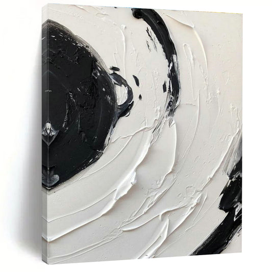 Black - White Swirl Texture Art for Avant - Garde Gallery & Trendy Nightclub DLZ2377