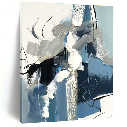 Blue - Gray Abstract Art for Art Gallery Corridor & Industrial Loft DLZ1651