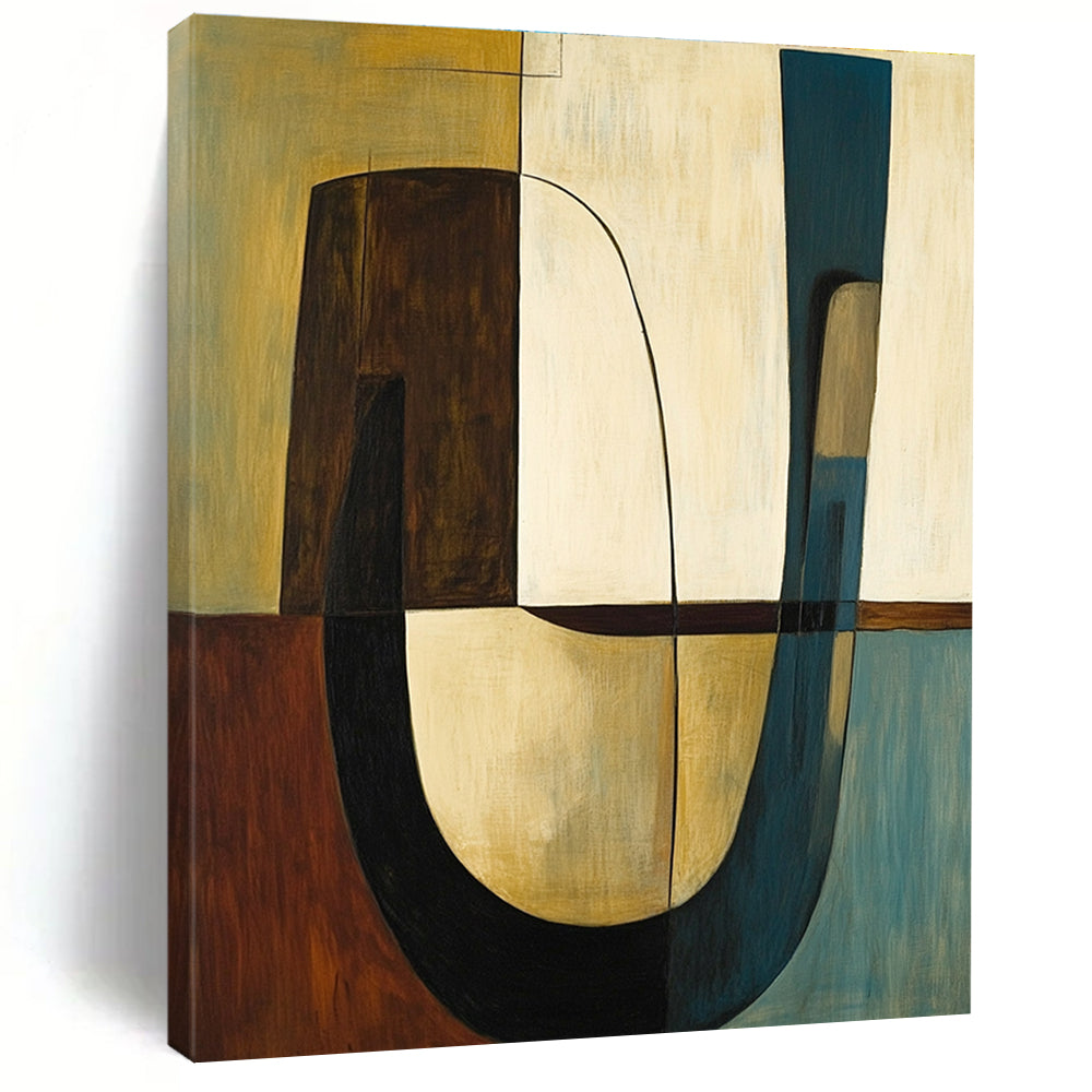 Earth - Tone Shapes Art for Living Room & Study STSC693