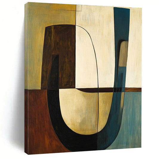 Earth - Tone Shapes Art for Living Room & Study STSC693